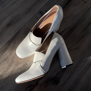 LEWIT White Block Heel Women's Shoes